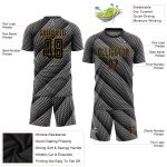 Personalized Black Gold Soccer Jersey Uniform - Sublimation Design for Teams Personalized Black Black-Old Gold Sublimation