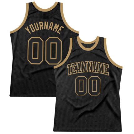 Personalized Black Gold Throwback Basketball Jersey for Men and Women Personalized Black Black-Old Gold Throwback Basketball