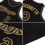 Personalized Black Gold Throwback Basketball Jersey for Men and Women Personalized Black Black-Old Gold Throwback Basketball