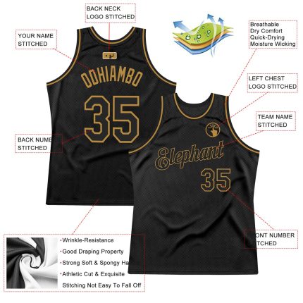 Personalized Black Gold Throwback Basketball Jersey for Men and Women Personalized Black Black-Old Gold Throwback Basketball
