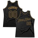 Personalized Black Gold Throwback Basketball Jersey for Men and Women Personalized Black Black-Old Gold Throwback Basketball