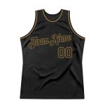 Personalized Black Gold Throwback Basketball Jersey for Men and Women Personalized Black Black-Old Gold Throwback Basketball