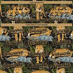 Personalized Tropical Tiger Palms 3D Black Gold Varsity Letterman Bomber Jacket Personalized Black Black-Old Gold Tropical