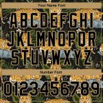 Personalized Tropical Tiger Palms 3D Black Gold Varsity Letterman Bomber Jacket Personalized Black Black-Old Gold Tropical