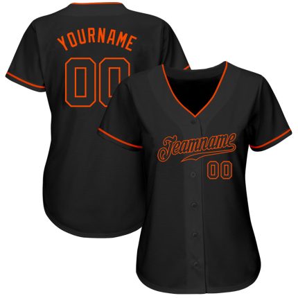 Custom Black-Orange Baseball Jersey with Personalized Name and Number - Authentic Team Gear Personalized Black Black-Orange