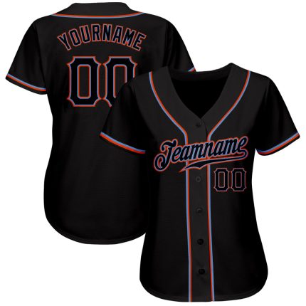 Personalized Black Orange Baseball Jersey for Men - Customizable Sports Apparel Personalized Black Black-Orange Baseball