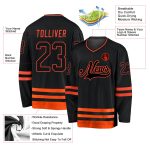 Personalized Black-Orange Hockey Jersey for Adults - Customizable Team Gear Personalized Black Black-Orange Hockey Jersey