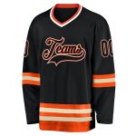 Custom Name and Number Personalized Black-Orange Hockey Jersey - Team Apparel Personalized Black Black-Orange Hockey Jersey