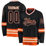 Custom Name and Number Personalized Black-Orange Hockey Jersey - Team Apparel Personalized Black Black-Orange Hockey Jersey