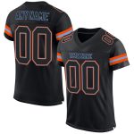 Custom Name and Number Personalized Black-Orange Mesh Football Jersey - Authentic Team Jersey Personalized Black Black-Orange