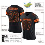 Personalized Black-Orange Mesh Football Jersey - Authentic Custom Jersey Personalized Black Black-Orange Mesh Authentic Football