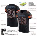 Personalized Black Orange Mesh Football Jersey for Men and Women Personalized Black Black-Orange Mesh Football Jersey