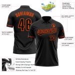 Personalized Custom Name & Number Black-Orange Vapor Golf Polo Shirt - Performance Team Apparel Personalized Black Black-Orange