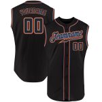 Personalized Black and Orange Sleeveless Baseball Jersey for Men Personalized Black Black-Orange Sleeveless Baseball Jersey
