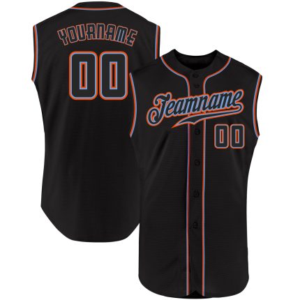 Personalized Black and Orange Sleeveless Baseball Jersey for Men Personalized Black Black-Orange Sleeveless Baseball Jersey