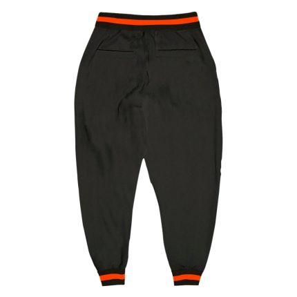 Personalized Black and Orange Sports Pants for Men and Women, Custom Athletic Bottoms Personalized Black Black-Orange Sports