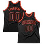 Personalized Black Orange Basketball Jersey - Retro Throwback Style Personalized Black Black-Orange Throwback Basketball
