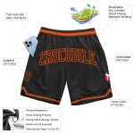 Personalized Throwback Basketball Shorts in Black and Orange for Men Personalized Black Black-Orange Throwback Basketball