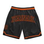 Personalized Throwback Basketball Shorts in Black and Orange for Men Personalized Black Black-Orange Throwback Basketball