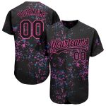 Personalized 3D Baseball Jersey Black and Pink - Custom Name & Number Jersey Personalized Black Black-Pink 3D Baseball Jersey