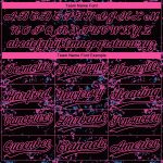 Custom Team Name and Number Authentic Baseball Jersey - Personalized Black and Pink 3D Pattern Design Personalized Black