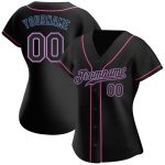 Custom Name and Number Personalized Black and Pink Baseball Jersey - Authentic Team Gear Personalized Black Black-Pink Authentic