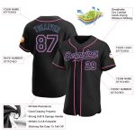 Personalized Black-Pink Baseball Jersey for Men and Women - Customizable Sports Apparel Personalized Black Black-Pink Baseball