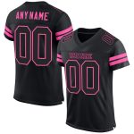 Personalized Black Pink Mesh Football Jersey for Men and Women Personalized Black Black-Pink Mesh Football Jersey