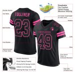 Personalized Black Pink Mesh Football Jersey for Men and Women Personalized Black Black-Pink Mesh Football Jersey