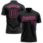 Personalized Black Pink Performance Golf Polo Shirt for Men Personalized Black Black-Pink Performance Vapor Golf Polo Shirt