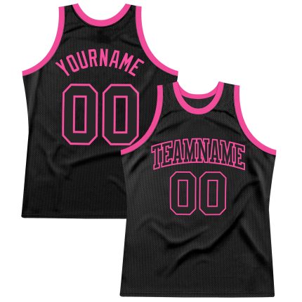 Personalized Black Pink Throwback Basketball Jersey for Men and Women Personalized Black Black-Pink Throwback Basketball