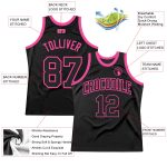 Personalized Black Pink Throwback Basketball Jersey for Men and Women Personalized Black Black-Pink Throwback Basketball