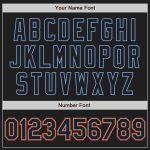 Custom Black Powder Blue-Orange Baseball Jersey with Personalized Name & Number - Authentic Team Apparel Personalized Black