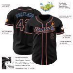 Custom Black Powder Blue-Orange Baseball Jersey with Personalized Name & Number - Authentic Team Apparel Personalized Black