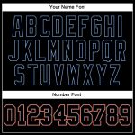 Personalized Team Performance T-Shirt with Custom Name & Number - Black Powder Blue-Orange Long Sleeve Personalized Black