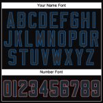 Custom Team Name and Number Personalized Black Powder Blue Performance T-Shirt Personalized Black Black-Powder Blue Performance