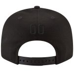 Personalized Adjustable Snapback Hat in Black with Blue Stitching - Customizable Cap Personalized Black Black-Powder Blue
