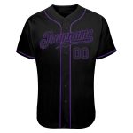Custom Name and Number Baseball Jersey - Black Purple Skull Design, Personalized Authentic Fashion Jersey Personalized Black