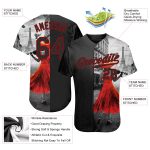Personalized Black-Red 3D Eiffel Tower Baseball Jersey for Girls Personalized Black Black-Red 3D A Girl The Eiffel Tower