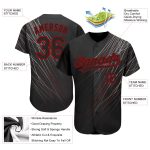 Personalized 3D Baseball Jersey in Black-Red, Custom Name & Number, Ideal Gift for Sports Fans Personalized Black Black-Red