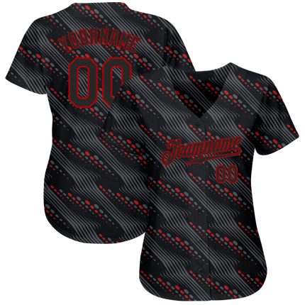 Personalized Black and Red 3D Baseball Jersey for Men and Women Personalized Black Black-Red 3D Baseball Jersey