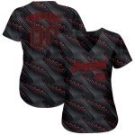 Custom Name and Number Personalized 3D Pattern Black-Red Authentic Baseball Jersey Personalized Black Black-Red 3D Pattern