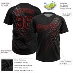 Personalized 3D Unisex Softball Jersey Black Red Two-Button Design Personalized Black Black-Red 3D Two-Button Unisex Softball