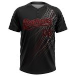 Personalized 3D Unisex Softball Jersey Black Red Two-Button Design Personalized Black Black-Red 3D Two-Button Unisex Softball