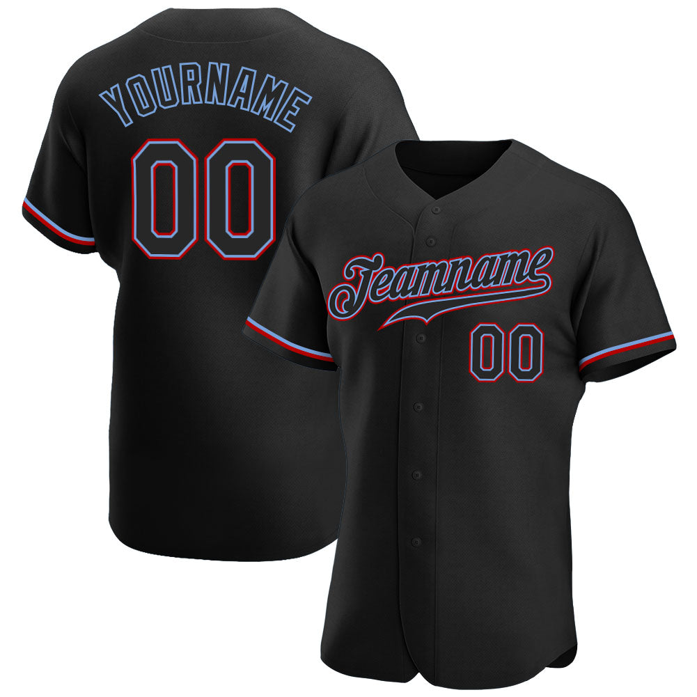 Personalized Authentic Black-Red Baseball Jersey for Men and Women Personalized Black Black-Red Authentic Baseball Jersey