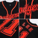 Custom Name Number Authentic Baseball Jersey Black Red Personalized Team Personalized Black Black-Red Authentic Baseball