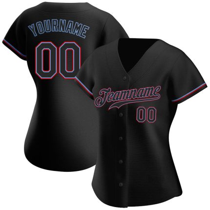 Personalized Black Red Baseball Jersey for Adults - Custom Sports Apparel Personalized Black Black-Red Baseball Jersey 2