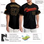 Personalized Black and Red Baseball Jersey for Men and Women - Customizable Team Apparel Personalized Black Black-Red Baseball