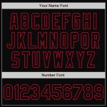 Custom Name and Number Varsity Letterman Jacket Black-Red Bomber Full-Snap Personalized Team Gear Personalized Black Black-Red