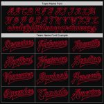 Custom Name and Number Varsity Letterman Jacket Black-Red Bomber Full-Snap Personalized Team Gear Personalized Black Black-Red